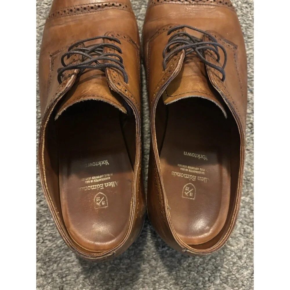 Allen Edmonds Yorktown Oxford Shoes Mens Size 12 3E Brown USA Made‎